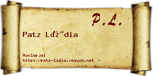 Patz Lídia névjegykártya